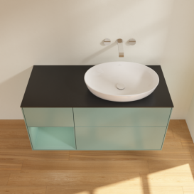 Тумба под раковину Villeroy & Boch Finion 120х50,1 см с подсветкой МДФ оливковый матовый лак/стекло черное матовое FA42GMGM