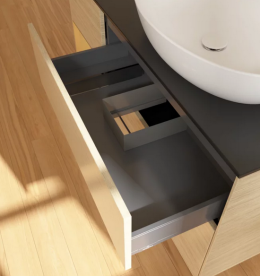 Тумба под раковину Villeroy & Boch Finion 120х50,1 см с подсветкой МДФ шпон дуба/стекло черное матовое FA42HFPC