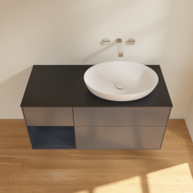 Тумба под раковину Villeroy & Boch Finion 120х50,1 см с подсветкой МДФ антрацит матовый лак/стекло черное матовое FA42HGGK