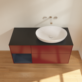 Тумба под раковину Villeroy & Boch Finion 120х50,1 см с подсветкой МДФ пион матовый лак/стекло черное матовое FA42HGHB