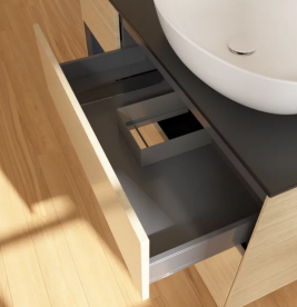 Тумба под раковину Villeroy & Boch Finion 120х50,1 см с подсветкой МДФ шпон дуба/стекло черное матовое FA42HGPC