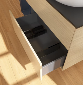 Тумба под раковину Villeroy & Boch Finion 120х50,1 см с подсветкой МДФ шпон дуба/стекло черное матовое FA42HGPC