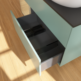 Тумба под раковину Villeroy & Boch Finion 120х50,1 см с подсветкой МДФ оливковый матовый лак/стекло черное матовое FA42PCGM