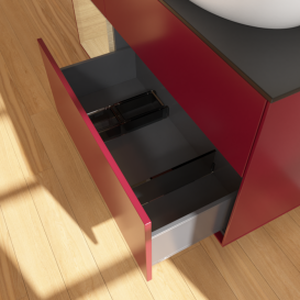 Тумба под раковину Villeroy & Boch Finion 120х50,1 см с подсветкой МДФ пион матовый лак/стекло черное матовое FA42PCHB