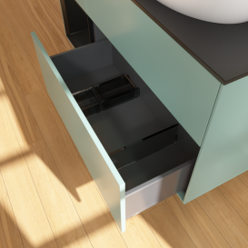 Тумба под раковину Villeroy & Boch Finion 120х50,1 см с подсветкой МДФ оливковый матовый лак/стекло черное матовое FA42PDGM