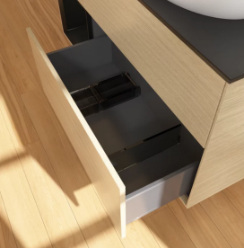 Тумба под раковину Villeroy & Boch Finion 120х50,1 см с подсветкой МДФ шпон дуба/стекло черное матовое FA42PDPC