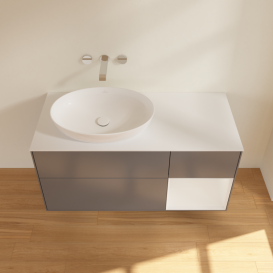 Тумба под раковину Villeroy & Boch Finion 120х50,1 см с подсветкой МДФ антрацит матовый лак/стекло белое матовое FA51GFGK