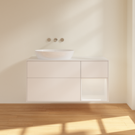 Тумба под раковину Villeroy & Boch Finion 120х50,1 см с подсветкой МДФ белый матовый лак/стекло белое матовое FA51GFMT