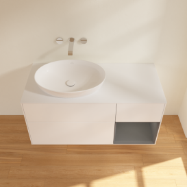 Тумба под раковину Villeroy & Boch Finion 120х50,1 см с подсветкой МДФ белый матовый лак/стекло белое матовое FA51GKMT