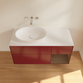 Тумба под раковину Villeroy & Boch Finion 120х50,1 см с подсветкой МДФ пион матовый лак/стекло белое матовое FA51GNHB