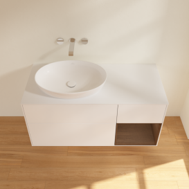 Тумба под раковину Villeroy & Boch Finion 120х50,1 см с подсветкой МДФ белый матовый лак/стекло белое матовое FA51GNMT