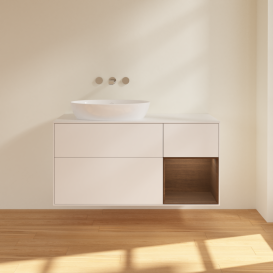 Тумба под раковину Villeroy & Boch Finion 120х50,1 см с подсветкой МДФ белый матовый лак/стекло белое матовое FA51GNMT