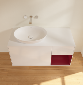 Тумба под раковину Villeroy & Boch Finion 120х50,1 см с подсветкой МДФ глянцевый белый лак/стекло белое матовое FA51HBGF