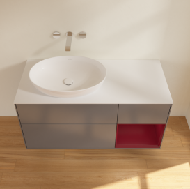 Тумба под раковину Villeroy & Boch Finion 120х50,1 см с подсветкой МДФ антрацит матовый лак/стекло белое матовое FA51HBGK