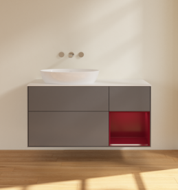 Тумба под раковину Villeroy & Boch Finion 120х50,1 см с подсветкой МДФ антрацит матовый лак/стекло белое матовое FA51HBGK