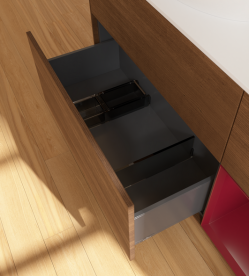 Тумба под раковину Villeroy & Boch Finion 120х50,1 см с подсветкой МДФ шпон грецкого ореха/стекло белое матовое FA51HBGN