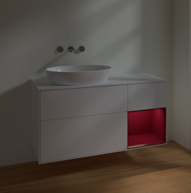 Тумба под раковину Villeroy & Boch Finion 120х50,1 см с подсветкой МДФ белый матовый лак/стекло белое матовое FA51HBMT