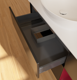 Тумба под раковину Villeroy & Boch Finion 120х50,1 см с подсветкой МДФ черный матовый лак/стекло белое матовое FA51HBPD