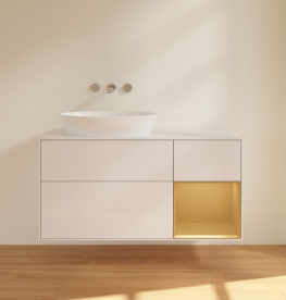 Тумба под раковину Villeroy & Boch Finion 120х50,1 см с подсветкой МДФ глянцевый белый лак/стекло белое матовое FA51HFGF