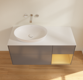 Тумба под раковину Villeroy & Boch Finion 120х50,1 см с подсветкой МДФ антрацит матовый лак/стекло белое матовое FA51HFGK