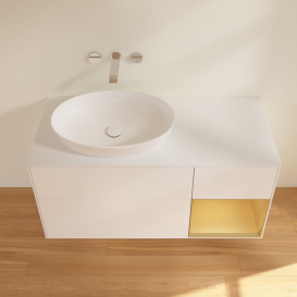 Тумба под раковину Villeroy & Boch Finion 120х50,1 см с подсветкой МДФ белый матовый лак/стекло белое матовое FA51HFMT