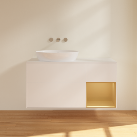 Тумба под раковину Villeroy & Boch Finion 120х50,1 см с подсветкой МДФ белый матовый лак/стекло белое матовое FA51HFMT