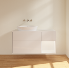 Тумба под раковину Villeroy & Boch Finion 120х50,1 см с подсветкой МДФ глянцевый белый лак/стекло белое матовое FA51MTGF