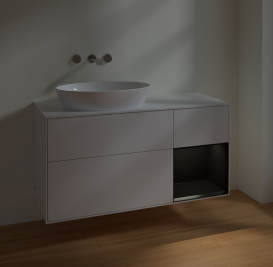 Тумба под раковину Villeroy & Boch Finion 120х50,1 см с подсветкой МДФ глянцевый белый лак/стекло белое матовое FA51PDGF