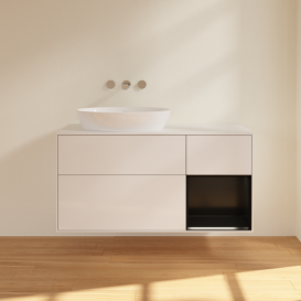 Тумба под раковину Villeroy & Boch Finion 120х50,1 см с подсветкой МДФ глянцевый белый лак/стекло белое матовое FA51PDGF