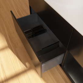 Тумба под раковину Villeroy & Boch Finion 120х50,1 см с подсветкой МДФ черный матовый лак/стекло белое матовое FA51PDPD