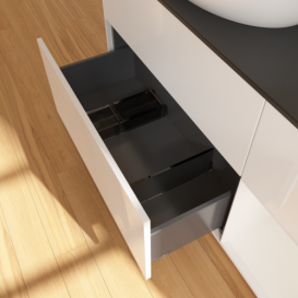 Тумба под раковину Villeroy & Boch Finion 120х50,1 см с подсветкой МДФ глянцевый белый лак/стекло черное матовое FA52GFGF