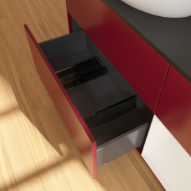 Тумба под раковину Villeroy & Boch Finion 120х50,1 см с подсветкой МДФ пион матовый лак/стекло черное матовое FA52GFHB