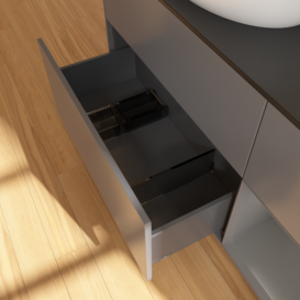 Тумба под раковину Villeroy & Boch Finion 120х50,1 см с подсветкой МДФ антрацит матовый лак/стекло черное матовое FA52GKGK