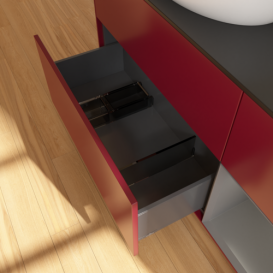 Тумба под раковину Villeroy & Boch Finion 120х50,1 см с подсветкой МДФ пион матовый лак/стекло черное матовое FA52GKHB