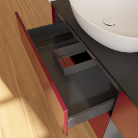 Тумба под раковину Villeroy & Boch Finion 120х50,1 см с подсветкой МДФ пион матовый лак/стекло черное матовое FA52GKHB