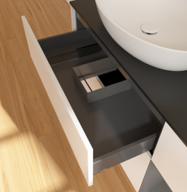 Тумба под раковину Villeroy & Boch Finion 120х50,1 см с подсветкой МДФ белый матовый лак/стекло черное матовое FA52GKMT