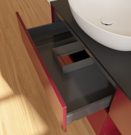 Тумба под раковину Villeroy & Boch Finion 120х50,1 см с подсветкой МДФ пион матовый лак/стекло черное матовое FA52HBHB