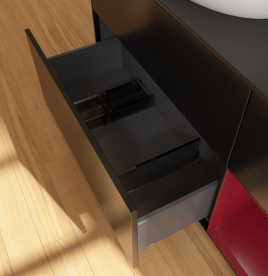 Тумба под раковину Villeroy & Boch Finion 120х50,1 см с подсветкой МДФ черный матовый лак/стекло черное матовое FA52HBPD