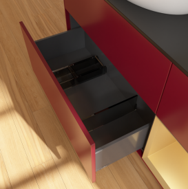 Тумба под раковину Villeroy & Boch Finion 120х50,1 см с подсветкой МДФ пион матовый лак/стекло черное матовое FA52HFHB