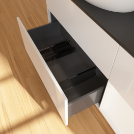 Тумба под раковину Villeroy & Boch Finion 120х50,1 см с подсветкой МДФ глянцевый белый лак/стекло черное матовое FA52MTGF