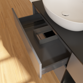 Тумба под раковину Villeroy & Boch Finion 120х50,1 см с подсветкой МДФ антрацит матовый лак/стекло черное матовое FA52PDGK