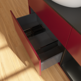 Тумба под раковину Villeroy & Boch Finion 120х50,1 см с подсветкой МДФ пион матовый лак/стекло черное матовое FA52PDHB