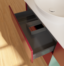 Тумба под раковину Villeroy & Boch Finion 120х50,1 см с подсветкой МДФ пион матовый лак/стекло белое матовое FA51GMHB