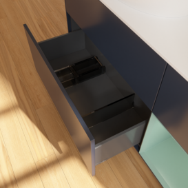 Тумба под раковину Villeroy & Boch Finion 120х50,1 см с подсветкой МДФ темно-синий матовый лак/стекло белое матовое FA51GMHG