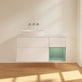 Тумба под раковину Villeroy & Boch Finion 120х50,1 см с подсветкой МДФ белый матовый лак/стекло белое матовое FA51GMMT