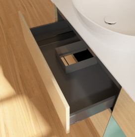 Тумба под раковину Villeroy & Boch Finion 120х50,1 см с подсветкой МДФ шпон дуба/стекло белое матовое FA51GMPC