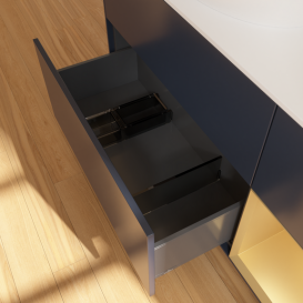 Тумба под раковину Villeroy & Boch Finion 120х50,1 см с подсветкой МДФ темно-синий матовый лак/стекло белое матовое FA51HFHG