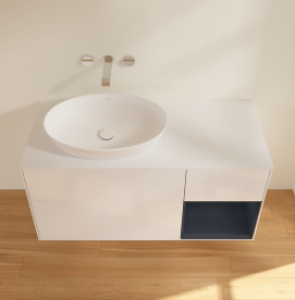 Тумба под раковину Villeroy & Boch Finion 120х50,1 см с подсветкой МДФ глянцевый белый лак/стекло белое матовое FA51HGGF