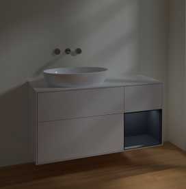 Тумба под раковину Villeroy & Boch Finion 120х50,1 см с подсветкой МДФ глянцевый белый лак/стекло белое матовое FA51HGGF