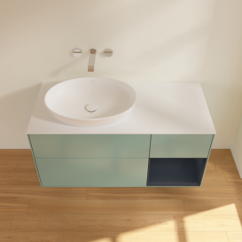 Тумба под раковину Villeroy & Boch Finion 120х50,1 см с подсветкой МДФ оливковый матовый лак/стекло белое матовое FA51HGGM